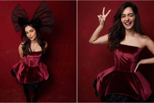Manushi Chhilar ushers in New Year 2025 in the most glamorous way in a giant bow and hot red mini dress. See the photo