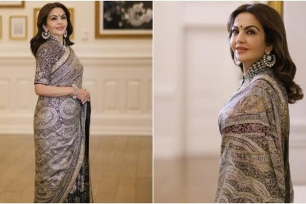 Nita Ambani flaunts a Tarun Tahiliani sari in fresh photos from Trump’s inauguration, spotlighting Indian craftsmanship in the US