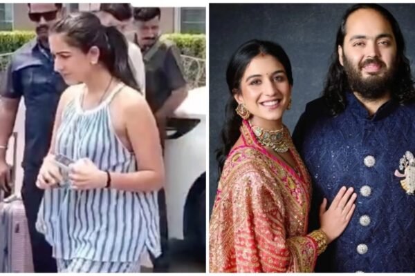 Merchanca Radhika goes without makeup with simple striped top and shorts for walking in the Indian gateway. Watch