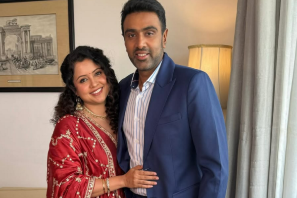 R Ashwin Rocks Classic Formals at the Padma Awards, the wife Putting looks stunning in a red ethnic suit. See the photo