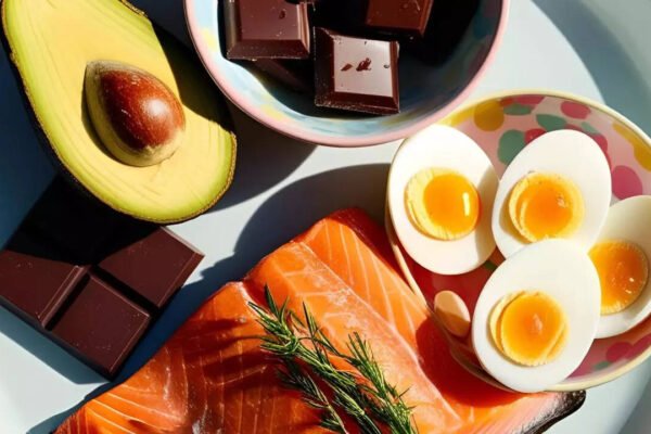 Daily foods with healthy fats like avocados that are useful for the heart