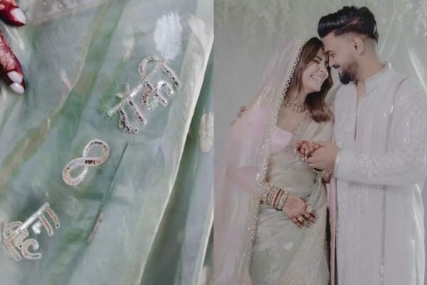 Meni Malhotra Wedding Hina Khan had her, and the names of Rocky embroidered in Devanari – the times of India