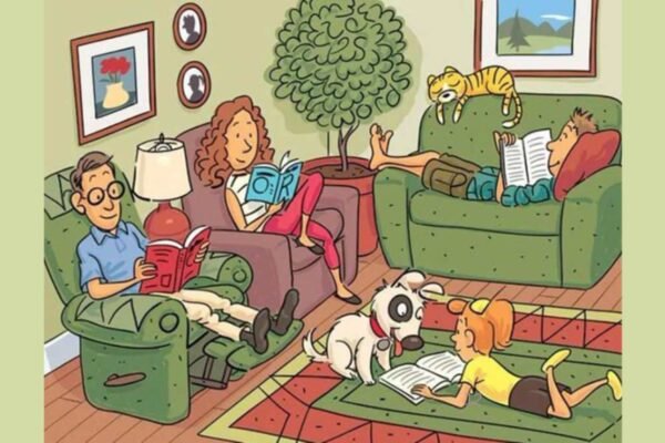 Optical illusion: Pay attention to the word book in this family scene – India’s times