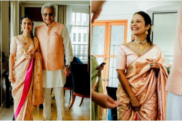 MP Mahua Motra married Pinaki Misra at the intimate ceremony, in the beautiful silk of Varanasi. See the photo
