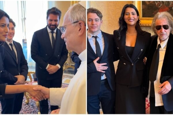 Former Miss India Manasvi Mamga meets the Pope and al -beginning before shooting a movie in Rome; Chooses a chic black approach